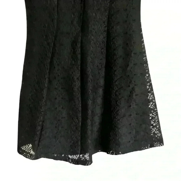 Zara Black Mini Dress with mandarin collar and Lace Overlay - Picture 7 of 9